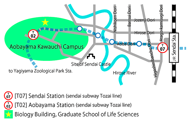 Directions to Aobayama Campus.